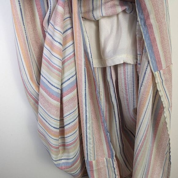 Vici Women’s Small Multi Colored Striped Sundress Maxi Sleeveless Open Summer - Picture 9 of 11